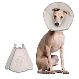 Adjustable Soft Dog Cone - Gray‎ - medium - recovery, Anti-lick